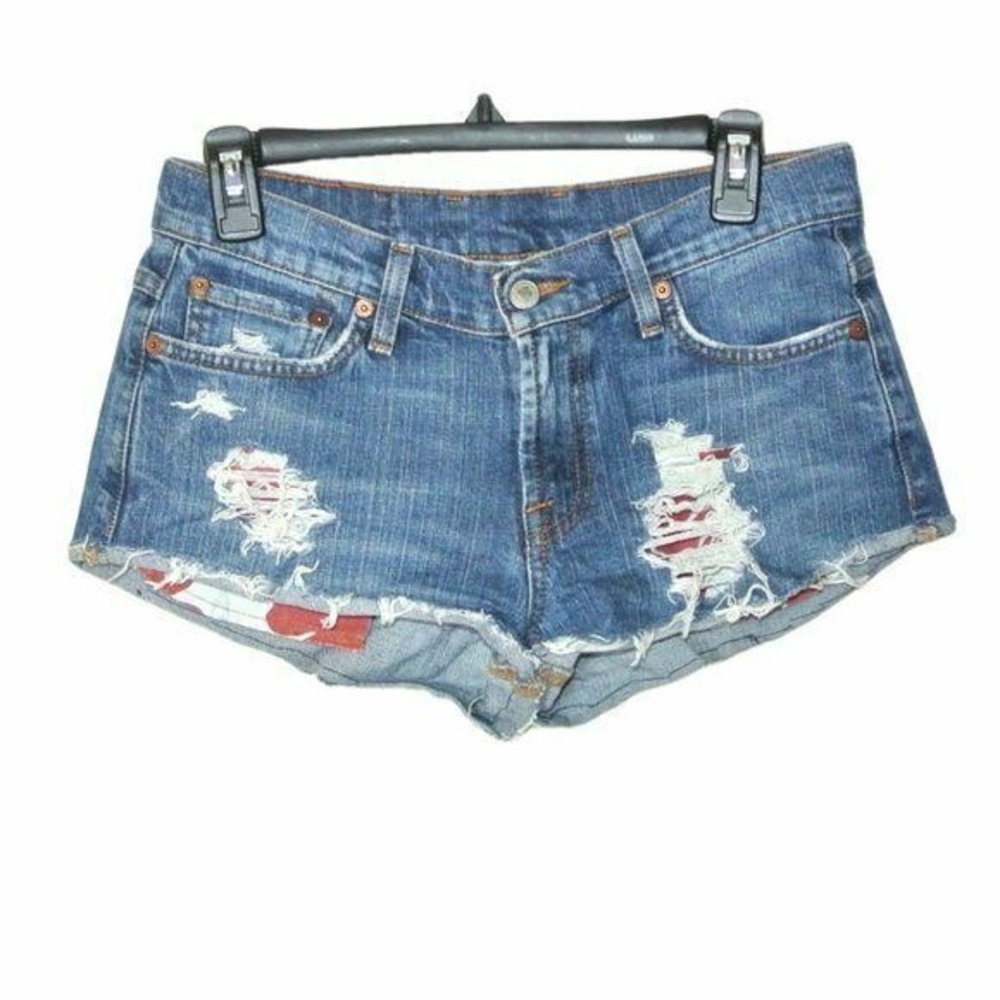 Lucky Brand Dungarees Heavily Distressed Shorts
